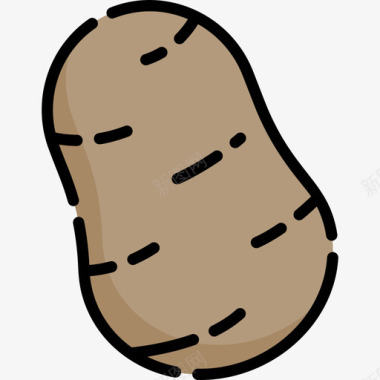 马铃薯食品和饮料10线性颜色图标图标