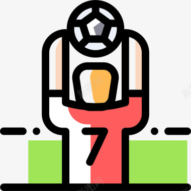足球运动员足球23颜色省略图标图标