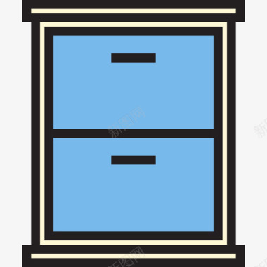 橱柜家用家具5件线性颜色图标图标