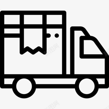送货卡车包裹运送2直线图标图标