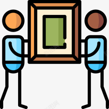 展览24号博物馆线性颜色图标图标