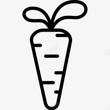 胡萝卜蔬菜4线状图标图标