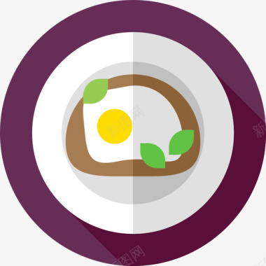 煎蛋床和早餐7平的图标图标