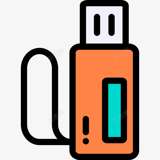 Pendrive思维30线条色彩图标svg_新图网 https://ixintu.com Pendrive 线条色彩 设计思维30