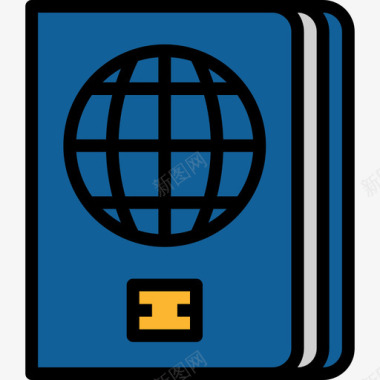护照旅行94原色图标图标