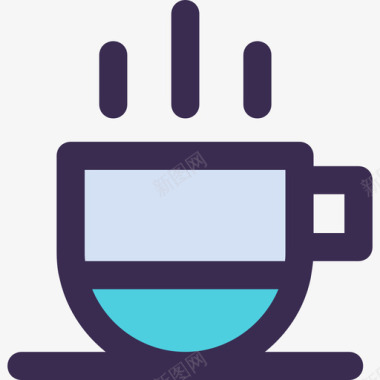 咖啡杯杂项20线形蓝色图标图标