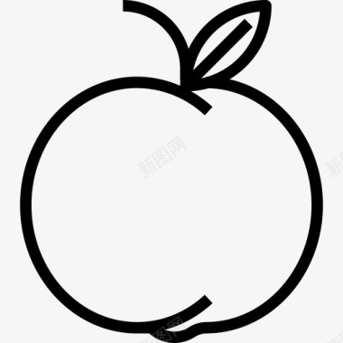 桃子水果和蔬菜11种直线型图标图标