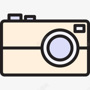 小型摄像机照片和视频线性彩色图标图标