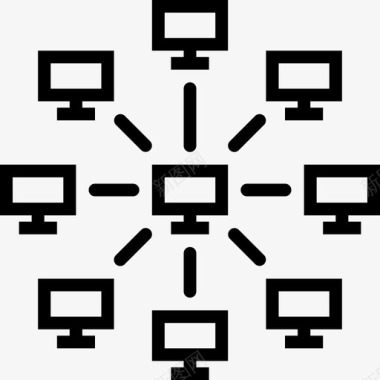 网络通信与网络3线性图标图标