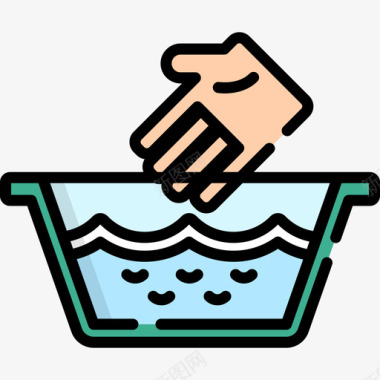 手洗清洁5线性颜色图标图标