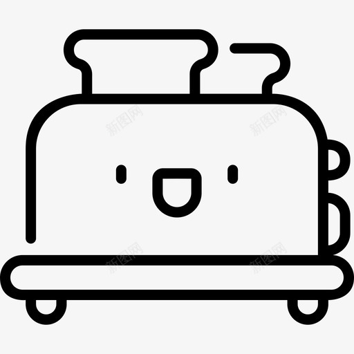 烤面包机烹饪31线性图标svg_新图网 https://ixintu.com 烤面包机 烹饪31 线性
