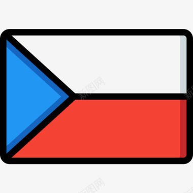 捷克共和国国旗10线颜色图标图标
