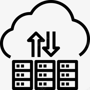 云计算网络与数据库2线性图标图标
