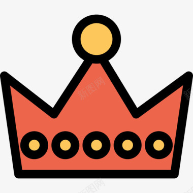 皇冠庆祝和聚会直线颜色橙色图标图标