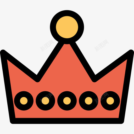 皇冠庆祝和聚会直线颜色橙色图标svg_新图网 https://ixintu.com 庆祝和聚会 皇冠 直线颜色橙色
