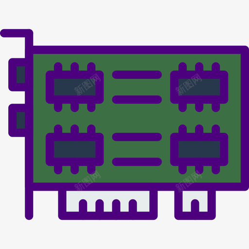 显卡设备32线性彩色图标svg_新图网 https://ixintu.com 显卡 线性彩色 设备32