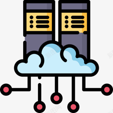 托管数据库服务器7线性颜色图标图标