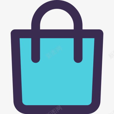 购物袋家居元素5直线颜色蓝色图标图标