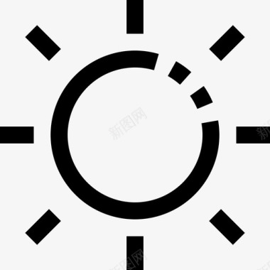 太阳天气和季节线性图标图标