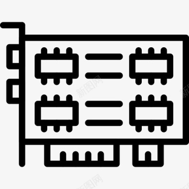 视频卡设备34线性图标图标