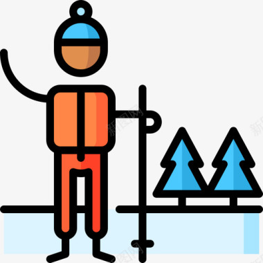 雪冒险29线性颜色图标图标
