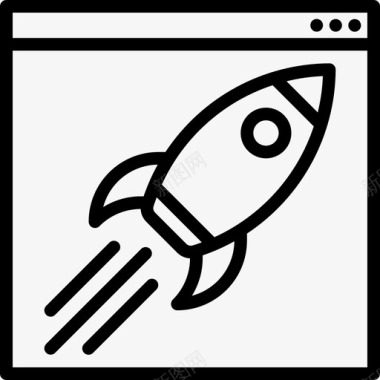 Rocket数字营销70线性图标图标