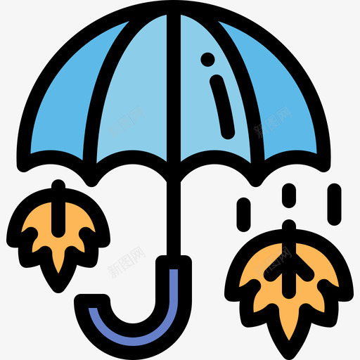 雨伞秋衣6线纹色图标svg_新图网 https://ixintu.com 秋衣6 线纹色 雨伞