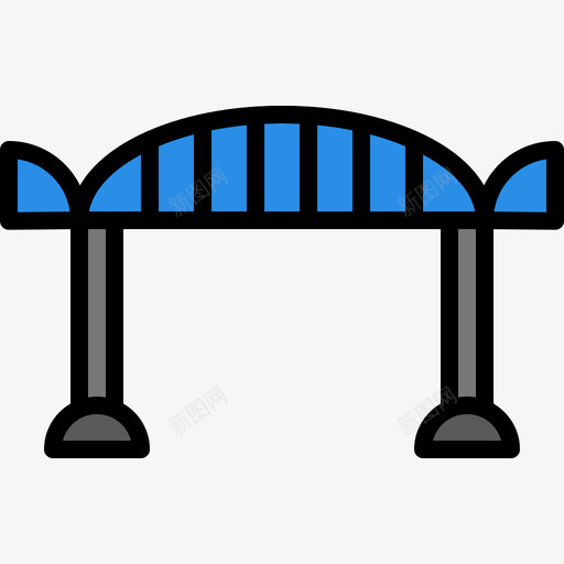 桥景观43线性颜色图标svg_新图网 https://ixintu.com 景观43 桥 线性颜色