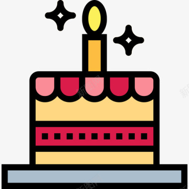 生日蛋糕派对37正色图标图标