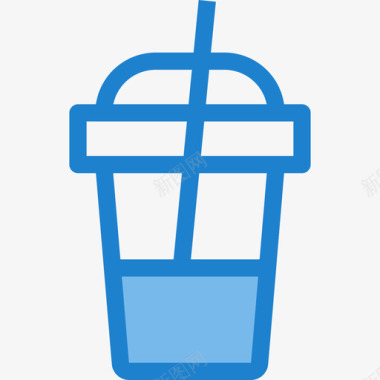 冰咖啡饮料11蓝色图标图标