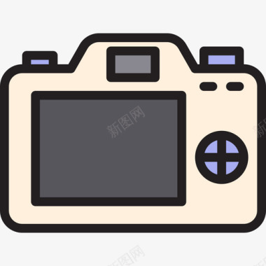 相机背面照片和视频线性颜色图标图标