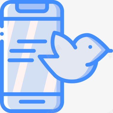 Twitter社交营销蓝色图标图标