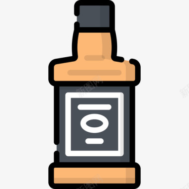 威士忌kawaii饮料3原色图标图标