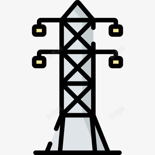 电塔生态62线性颜色图标svg_新图网 https://ixintu.com 生态62 电塔 线性颜色