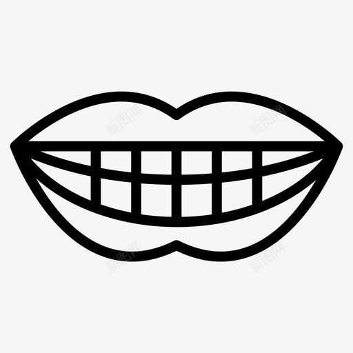 牙齿嘴唇嘴图标svg_新图网 https://ixintu.com 口腔 嘴 嘴唇 微笑 牙齿 牙齿和医疗线图标