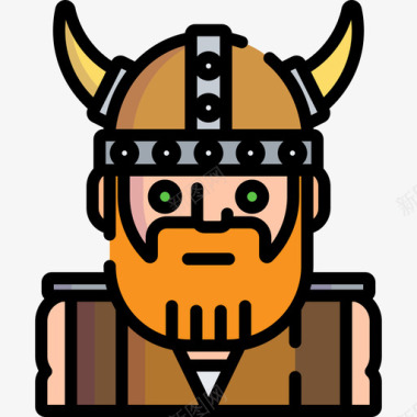 VikingAvatars26线性颜色图标图标