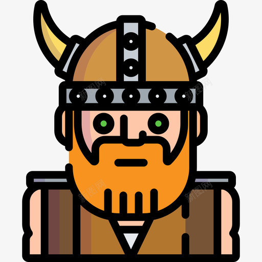 VikingAvatars26线性颜色图标svg_新图网 https://ixintu.com Avatars26 Viking 线性颜色