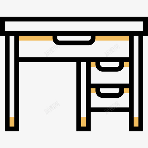 书桌家具72黄影图标svg_新图网 https://ixintu.com 书桌 家具72 黄影