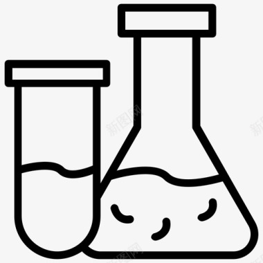 测试样本化学品锥形瓶图标图标