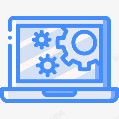 笔记本电脑网络开发8蓝色图标图标