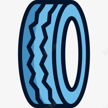 轮胎汽车服务8线性颜色图标图标