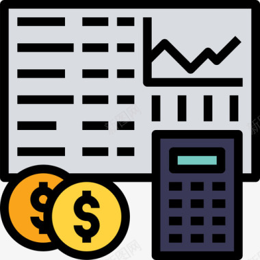 会计财务75线性颜色图标图标