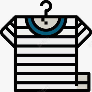 T恤服装7线性颜色图标图标