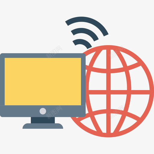 连接网络和通信扁平图标svg_新图网 https://ixintu.com 扁平 网络和通信 连接