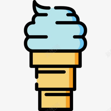 冰淇淋夏季33线性颜色图标图标