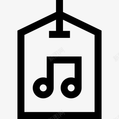 标签音乐商店5线性图标图标