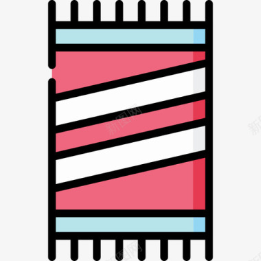 毛巾夏季33线性颜色图标图标