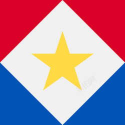 萨巴岛萨巴岛方形国家简旗图标高清图片