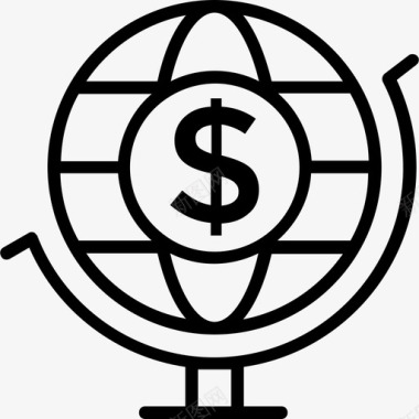 地球仪商业和金融30浅圆形图标图标