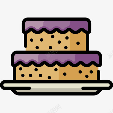 蛋糕食品甜点2线性颜色图标图标